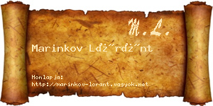 Marinkov Lóránt névjegykártya